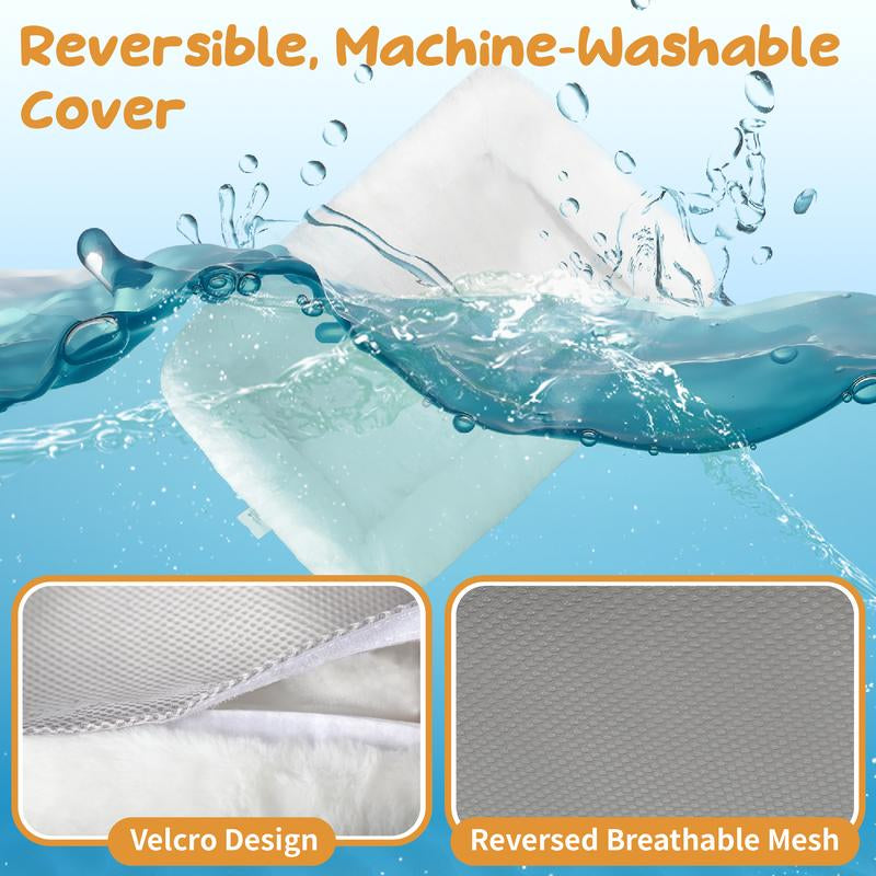 POMESEA Marshmallow Cat Window Perch,Sunbathing,Pet Bed,Neck Support,Detachable,Double-Sided Fabric Cover for Indoor Pets