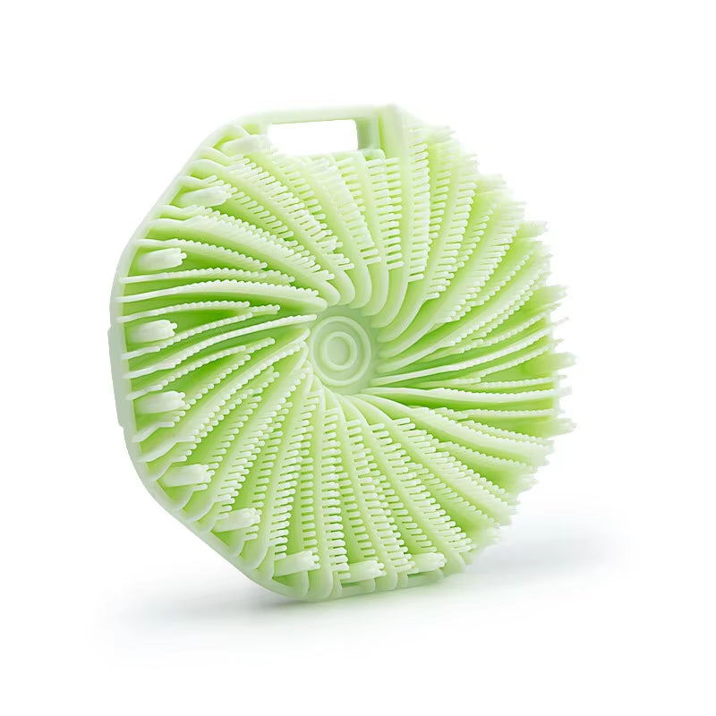 1Pc Soft Silicone Exfoliating Brush Cleanser Manual Body Cleansing Scrubber Shower Gentle Massage Bath Brush for Men and Women