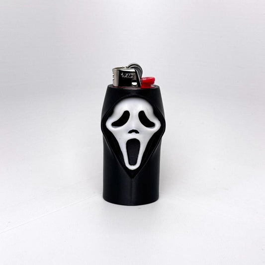 Ghost Face Lighter Sleeve Keychain Halloween BIC Accessory | Lightweight, Giftable Sleeve for Festivals & Everyday Use