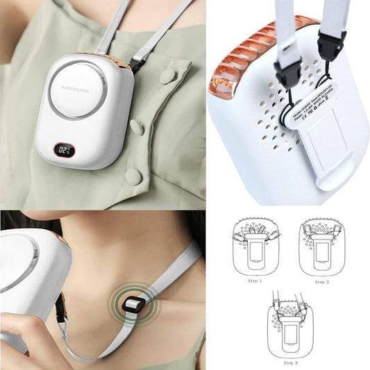 Portable Neck Fan, Handheld Mini Fan Small Personal Fan, Hand Held Fan USB Rechargeable Eyelash Fan for Woman Man Home Outdoor Travel
