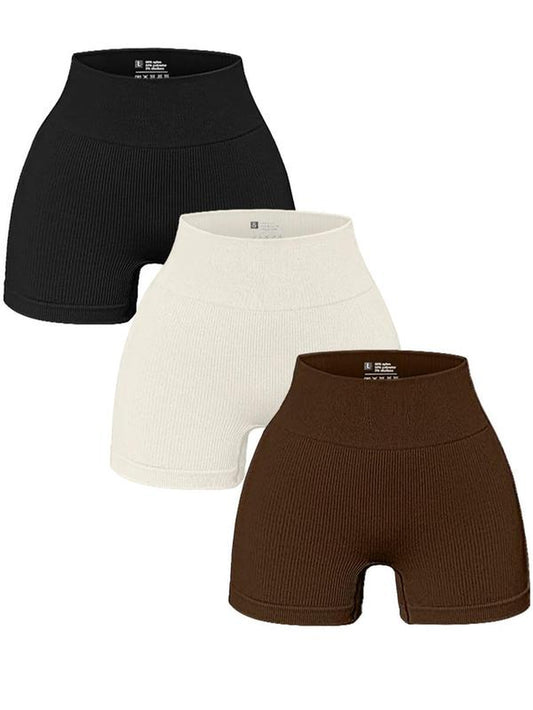 Women'S Solid High Waist Sports Gym Shorts, Casual Comfy Breathable Seamless Skinny Biker Shorts for Gym Workout Cycling Running, Summer Outfits 2024, Women Sport & Outdoor Clothing for Summer