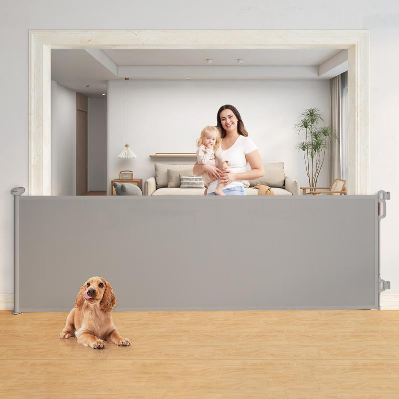Momcozy Baby Gate 41'' Tall 118'' Wide【 Extra Wide 】For Large Opening Retractable Baby Gates for Child and Large Pets Safety Dog Gate