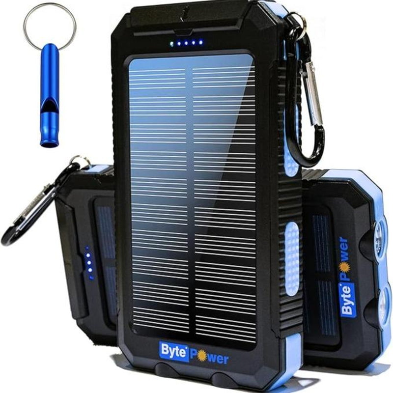 Solar Charger Power Bank 20000Mah, Portable Solar Pone Charger with Compass,Carabiner, Whistle,Flashlights,Solar Panel Charger,Camping Gear Accessory Accessories Charging