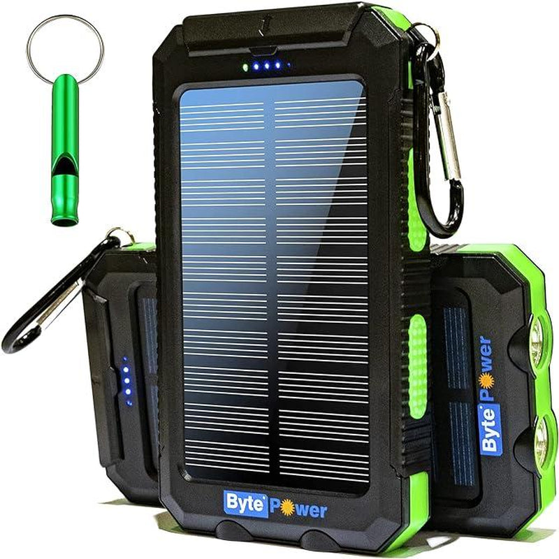 Solar Charger Power Bank 20000Mah, Portable Solar Pone Charger with Compass,Carabiner, Whistle,Flashlights,Solar Panel Charger,Camping Gear Accessory Accessories Charging