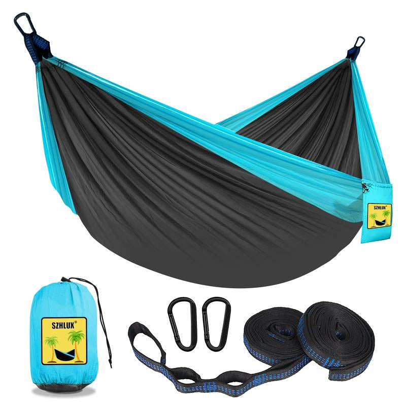 SZHLUX Camping Hammock Double & Single Portable Hammocks with 2 Tree Straps and Attached Carry Bag,Great for Outdoor,Indoor,Beach,Camping