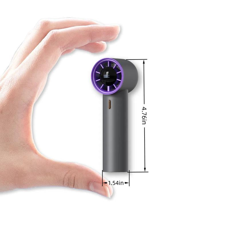 Yudodo Mini Handheld Fan with LED Display-5 Gear Wind,Powerful Wind,Usb Rechargeable,High Speed Fan,Stylish &Ultra