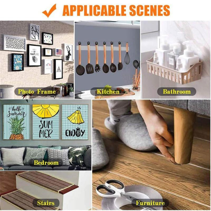 3X Tape Double Sided Adhesive Removable Heavy Duty Invisible Mounting Nano US Indoor Waterproof 10 Ft Clear Tape for Pictures Car Phone Holders Wall Stickers Hooks Sticky Pads