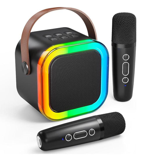 HITOZON Portable Wireless Karaoke Speaker with Wireless Microphone,Hifi Stereo Sound KTV Speaker System,Wireless Speaker with RGB LED Lights,Modified Voice,Karaoke Machine for Outdoor,Travel, Best Gift for Home Party,Birthday Gift Speaker Bluetooth Audio