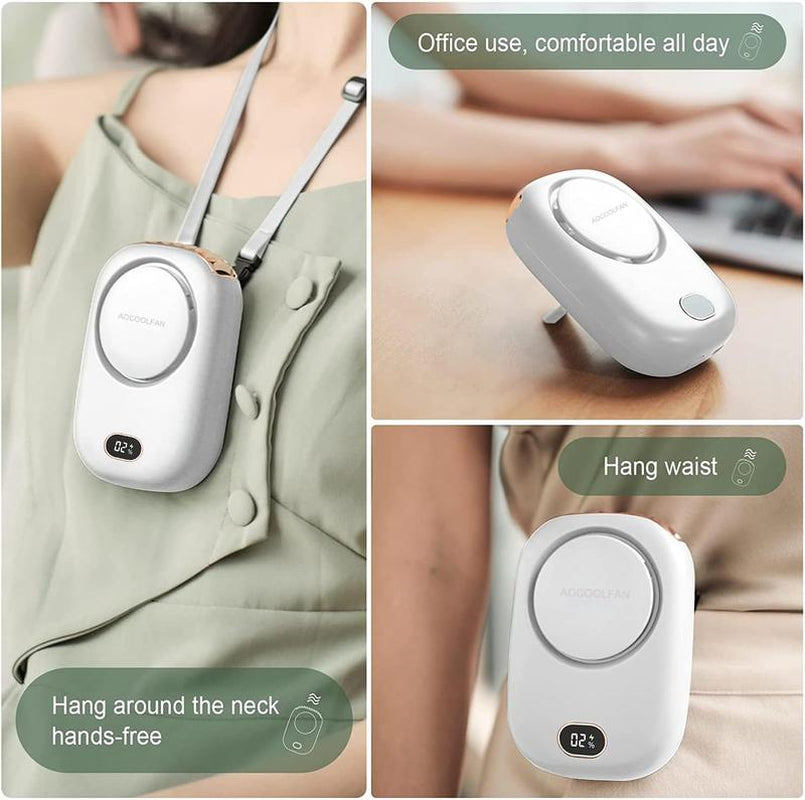 Portable Neck Fan, Handheld Mini Fan Small Personal Fan, Hand Held Fan USB Rechargeable Eyelash Fan for Woman Man Home Outdoor Travel