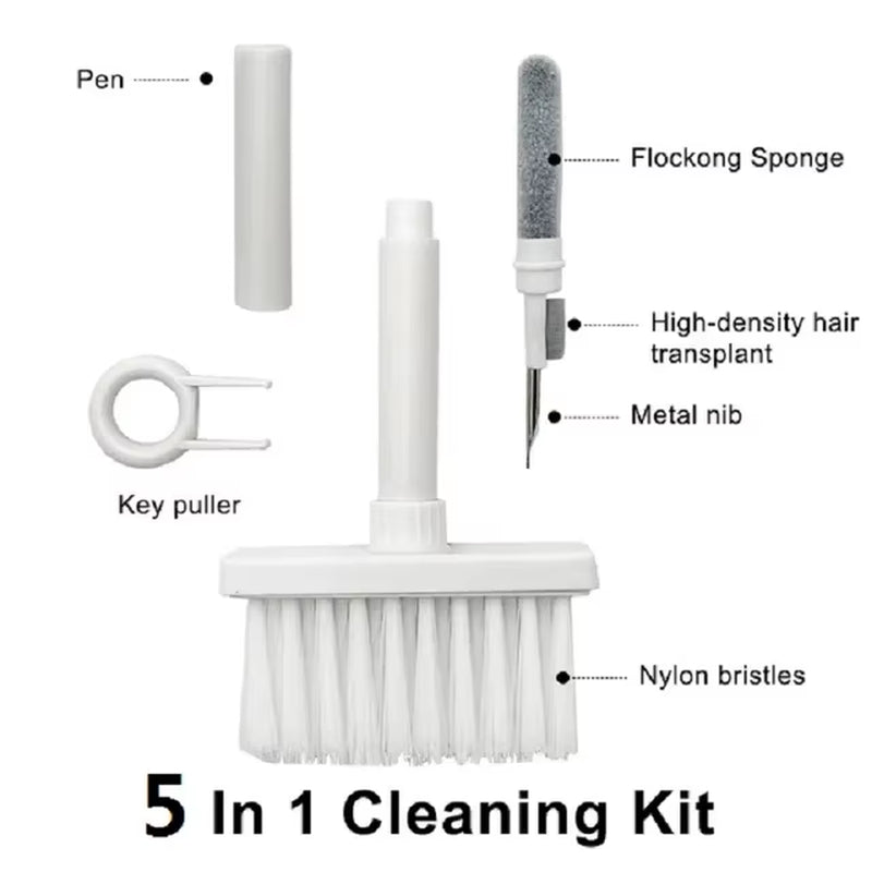 5 in 1 Keyboard Cleaning Brush Kit Keycap Puller Earbuds Cleaner for Airpods Pro 1 2 3 Bluetooth Earphones Case Cleaning Tools