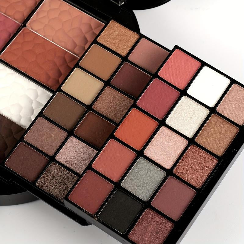 Multi-Functional Makeup Set, 1 Count Earth Color Cosmetic Eyeshadow, Blush Powder, Contouring Powder, Natural Color Make up Kit for Women & Girls Home and Travel Use