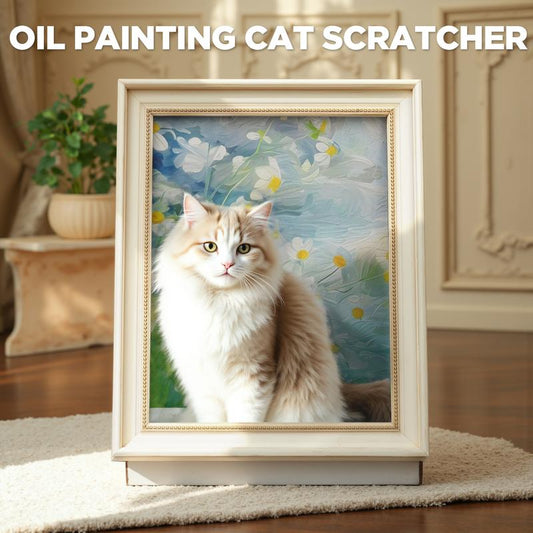 Warcat Oil Painting Cat Scratcher Board, Art 3D Cat Bed with Vintage Art Picture Frame, Durable Corrugated Cat House with Scratching Pad Kitty #Tiktokshoprestock
