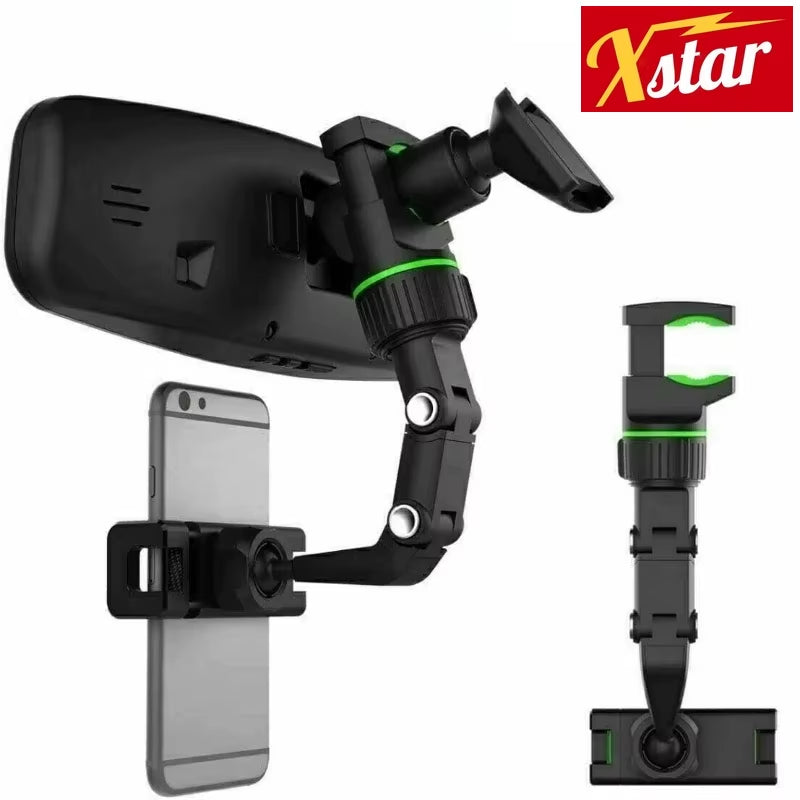 Rearview Mirror Phone Holder for Car - Multifunctional Car Phone Mount, Universal Cellphone Mount for Almost All Cell Phone &Car