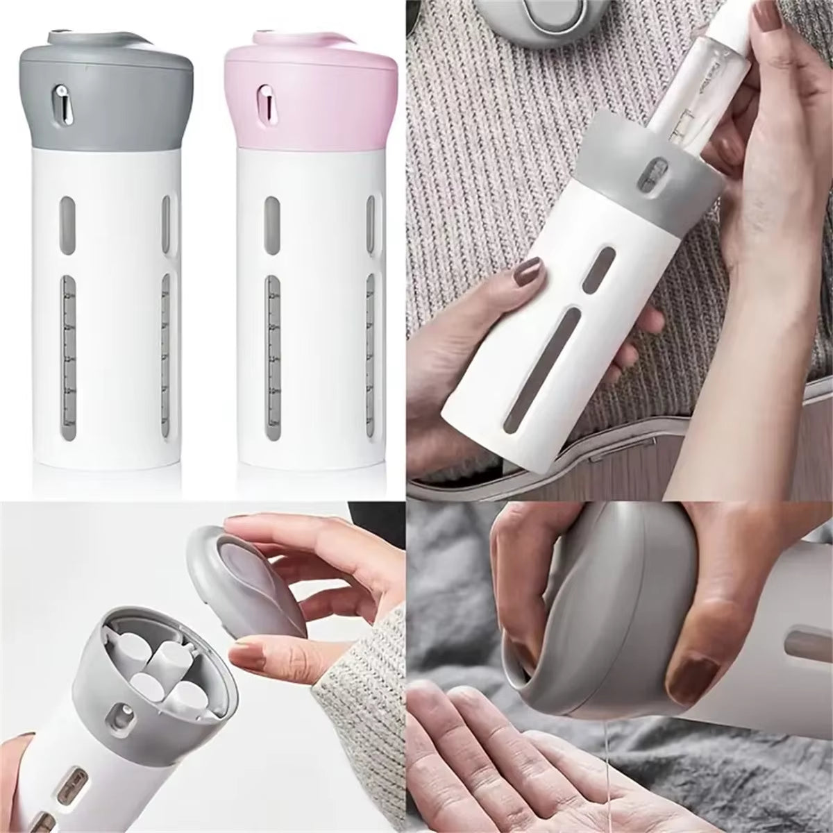 4-In-1 Travel Bottle Set Portable Cosmetics Lotion Perfume Refillable Bottle Travel Liquid Container Portable Tool