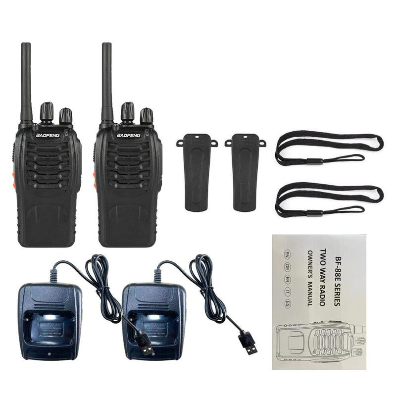 Baofeng 888S Walkie Talkie, Rechargeable Long Range Walkie Talkie with Earpieces, Professional Radio Handheld Two Way Radio with Li-Ion Battery & Charger Included