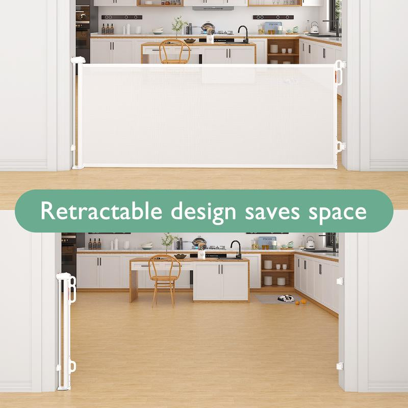 Momcozy Baby Gate 41'' Tall 118'' Wide【 Extra Wide 】For Large Opening Retractable Baby Gates for Child and Large Pets Safety Dog Gate