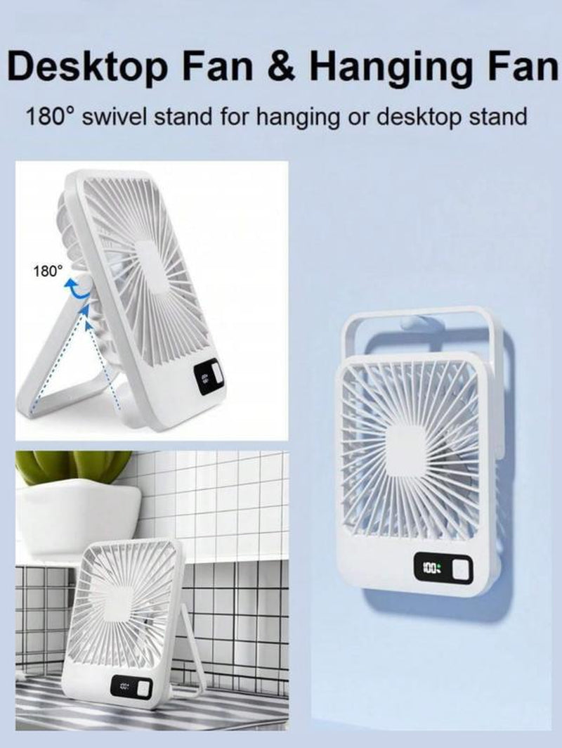 Ultra Quiet Small Fan with Strong Airflow, Portable Table Fan, Rechargeable Air Circulator Fan, USB Mini Fan for Office Dorm Bedroom Outdoor Travel