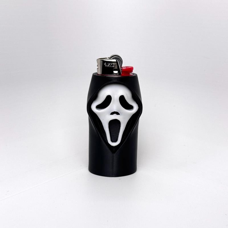 Ghost Face Lighter Sleeve Keychain Halloween BIC Accessory | Lightweight, Giftable Sleeve for Festivals & Everyday Use