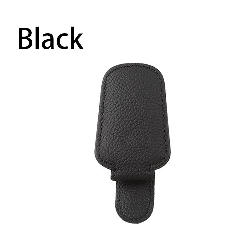 Magnetic Leather Sunglasses Stand Car Sun Visor - 2-In-1 Glasses Holder and Ticket Card Stand | Premium Car Sun Visor Accessory (1 Pack, Black/Gray)