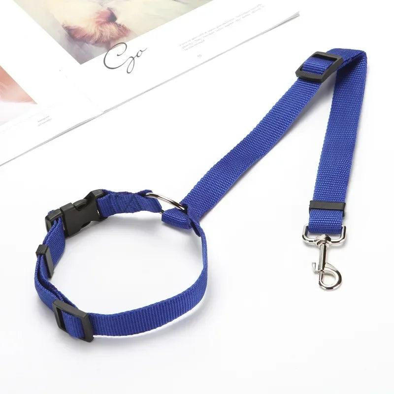 Leash Safety Belt - Solid Color Two-In-One Pet Car Seat Belt Nylon Lead Leash Backseat Safety Belt Adjustable Dogs Harness Collar Pet Accessories Travel Dog