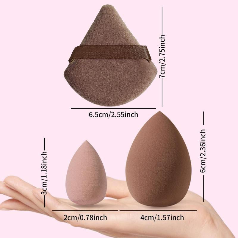 Makeup Tools Set for Women Summer Makeup, 9 Counts/Set Including 6 Beauty Blender & 3 Makeup Powder Puffs, Cosmetics Makeup Tool Soft Cosmetic Accessories for Contouring, Blending, Facial Detailing