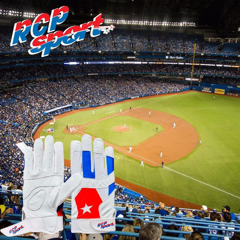 RCP Products Cuban Baseball and Softball Batting Gloves Rip and Tear Resistant Reinforced Crotch Adjustable Sizes Guantes De Bateo