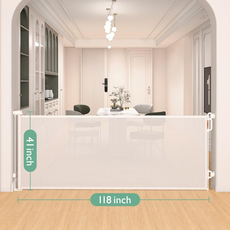 Momcozy Baby Gate 41'' Tall 118'' Wide【 Extra Wide 】For Large Opening Retractable Baby Gates for Child and Large Pets Safety Dog Gate
