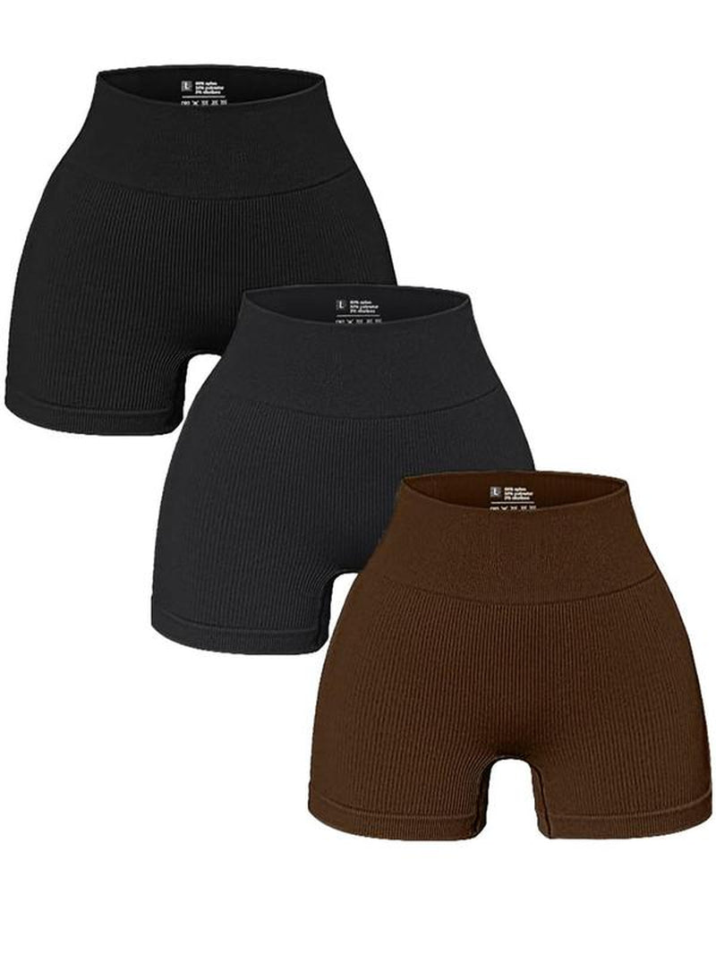 Women'S Solid High Waist Sports Gym Shorts, Casual Comfy Breathable Seamless Skinny Biker Shorts for Gym Workout Cycling Running, Summer Outfits 2024, Women Sport & Outdoor Clothing for Summer