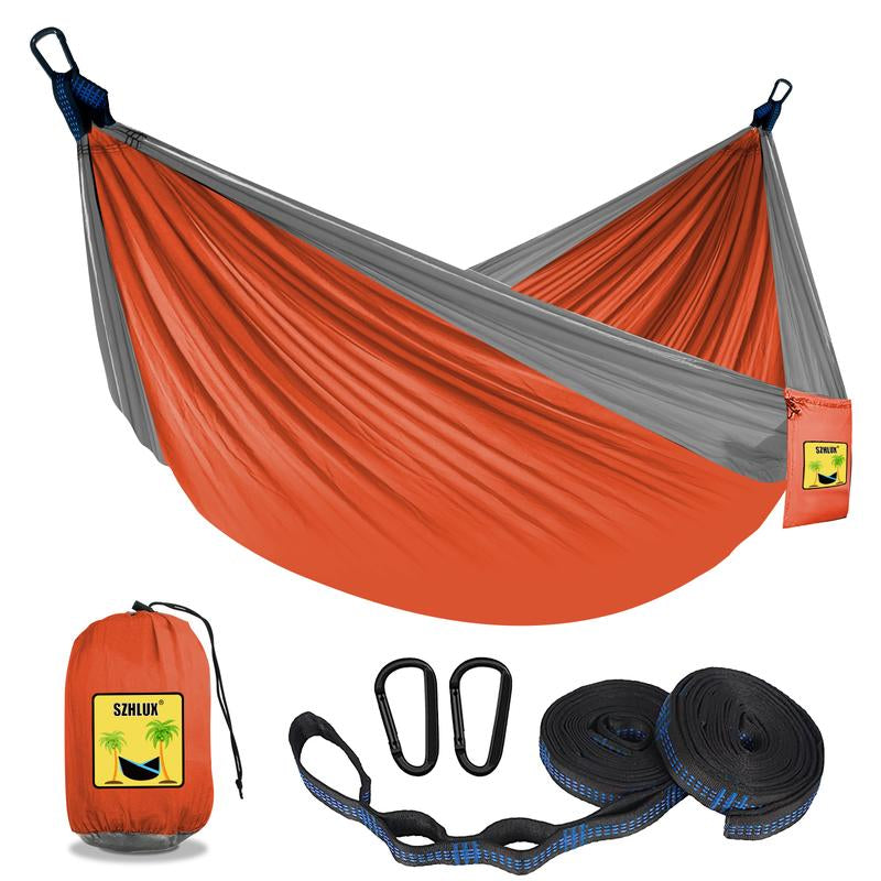 SZHLUX Camping Hammock Double & Single Portable Hammocks with 2 Tree Straps and Attached Carry Bag,Great for Outdoor,Indoor,Beach,Camping