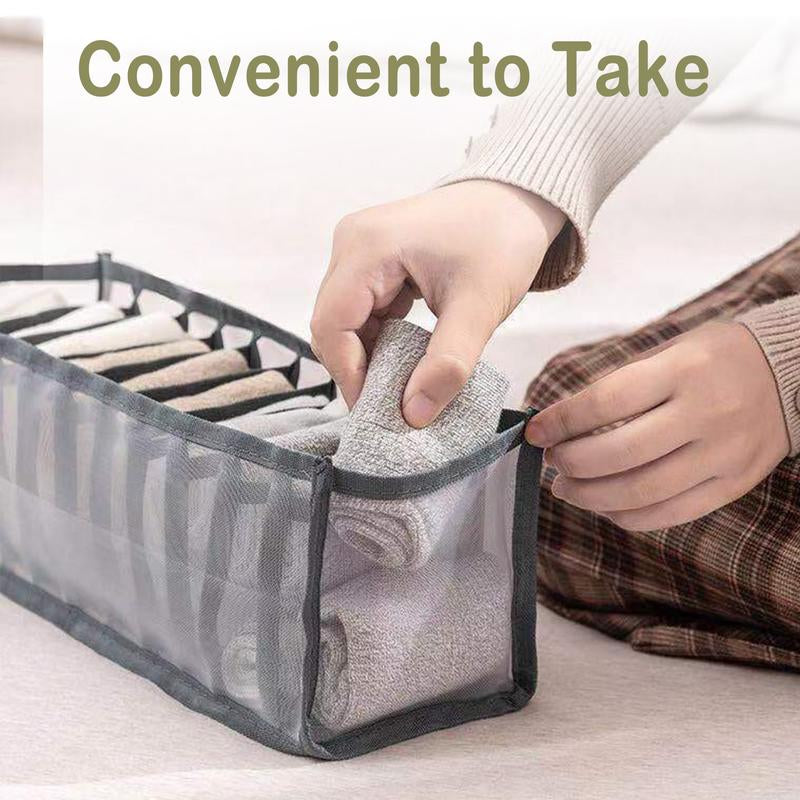 3 Counts Foldable Underwear Organizer, Drawer Organizer Divider Bins for Bras, Socks, Ties, Underwear Storage Box, Features anti - Static Material to Prevent Fabric Cling and Tangling