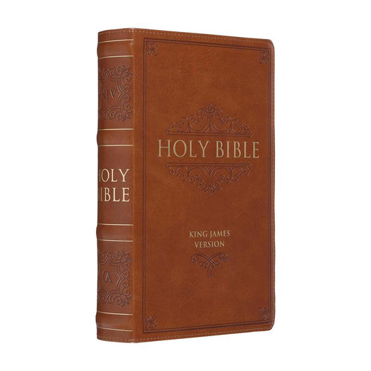 Saddle Tan Faux Leather Giant Print Standard-Size King James Version Bible with Thumb Index