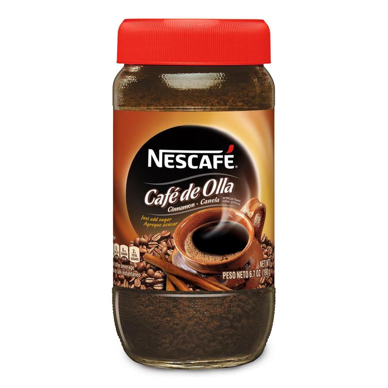 NESCAFE Cafe De Olla Cinnamon Flavored Instant Coffee 6.7 Oz Jar - Ideal for Coffee Lovers - Beverage, Bean