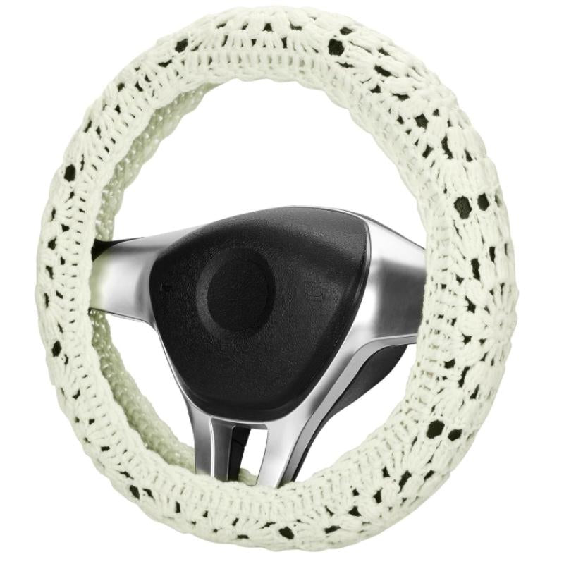 Crochet Strawberry Pattern Car Steering Wheel Cover, Cute Car Steering Wheel Protector, Universal Car Interior Decoration Accessories