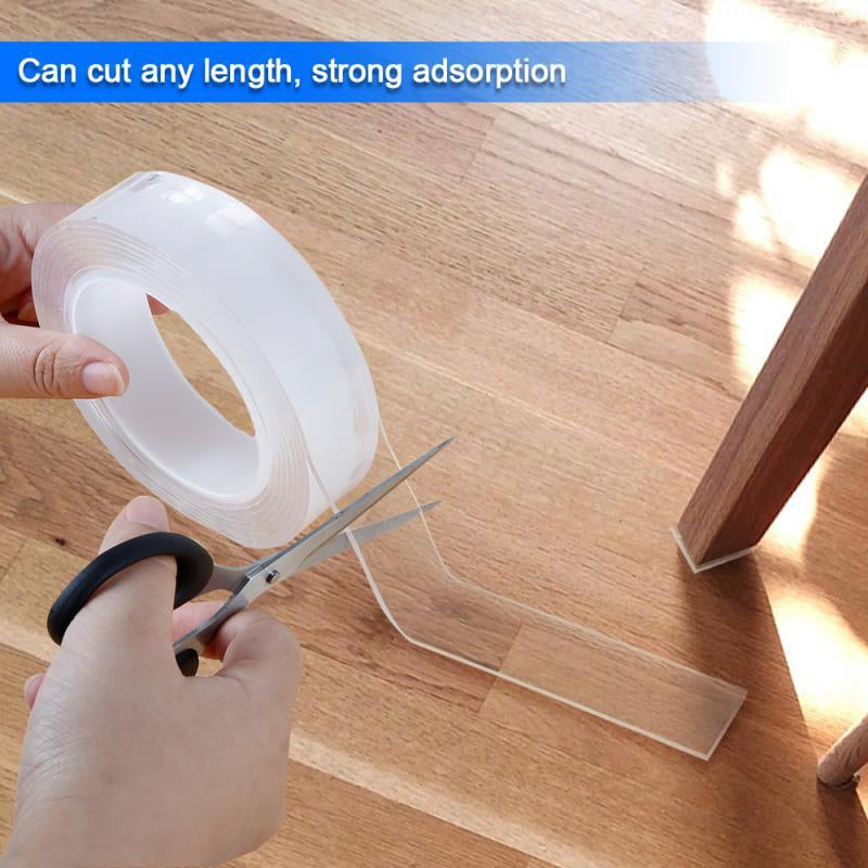 3X Tape Double Sided Adhesive Removable Heavy Duty Invisible Mounting Nano US Indoor Waterproof 10 Ft Clear Tape for Pictures Car Phone Holders Wall Stickers Hooks Sticky Pads