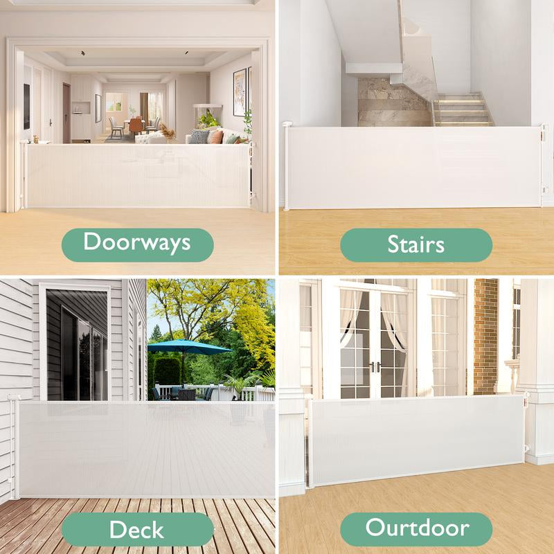 Momcozy Baby Gate 41'' Tall 118'' Wide【 Extra Wide 】For Large Opening Retractable Baby Gates for Child and Large Pets Safety Dog Gate