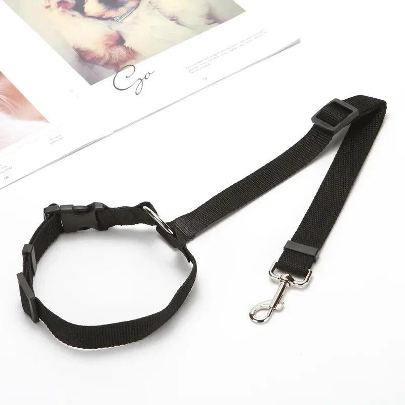Leash Safety Belt - Solid Color Two-In-One Pet Car Seat Belt Nylon Lead Leash Backseat Safety Belt Adjustable Dogs Harness Collar Pet Accessories Travel Dog