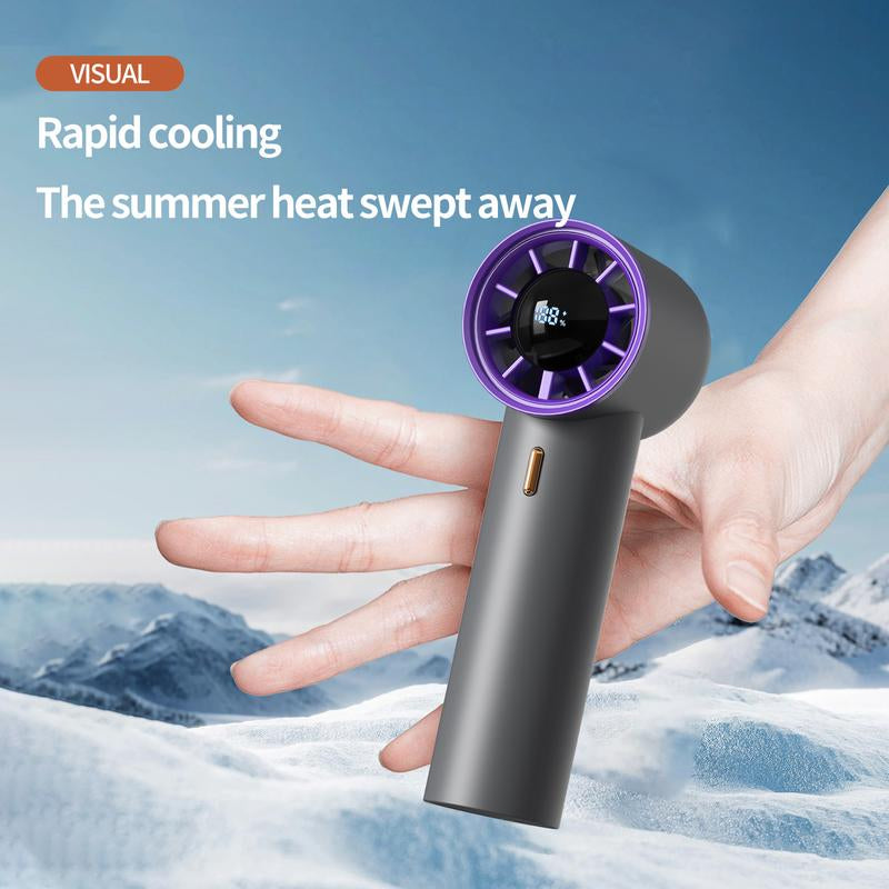 Yudodo Mini Handheld Fan with LED Display-5 Gear Wind,Powerful Wind,Usb Rechargeable,High Speed Fan,Stylish &Ultra