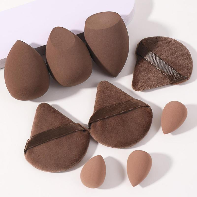 Makeup Tools Set for Women Summer Makeup, 9 Counts/Set Including 6 Beauty Blender & 3 Makeup Powder Puffs, Cosmetics Makeup Tool Soft Cosmetic Accessories for Contouring, Blending, Facial Detailing