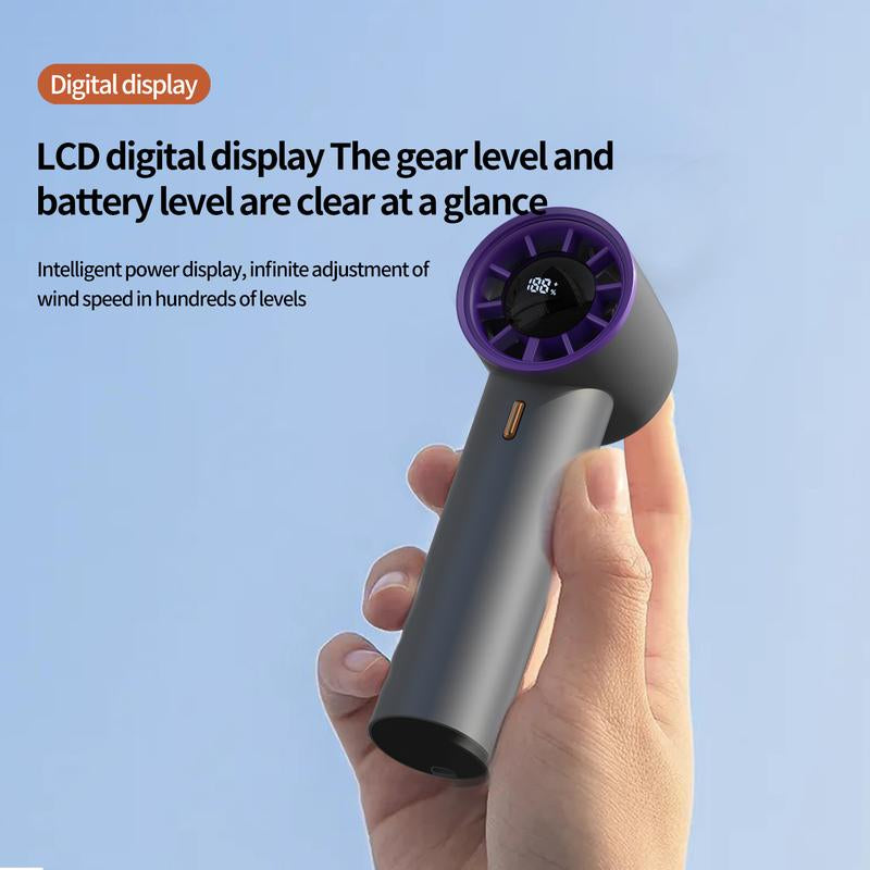 Yudodo Mini Handheld Fan with LED Display-5 Gear Wind,Powerful Wind,Usb Rechargeable,High Speed Fan,Stylish &Ultra
