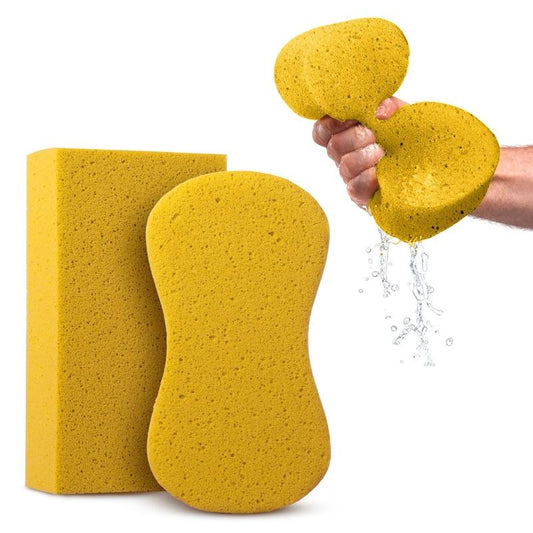 The Midas Sponge Set - Large Sponges for Cleaning - 2 Pack - Multi-Purpose Cleaning Sponge, Large Sponges for Cleaning, Household Cleaning Sponges, Tile Grout Sponge, Sponges for Painting, Large Sponge for Washing Cars Compostable