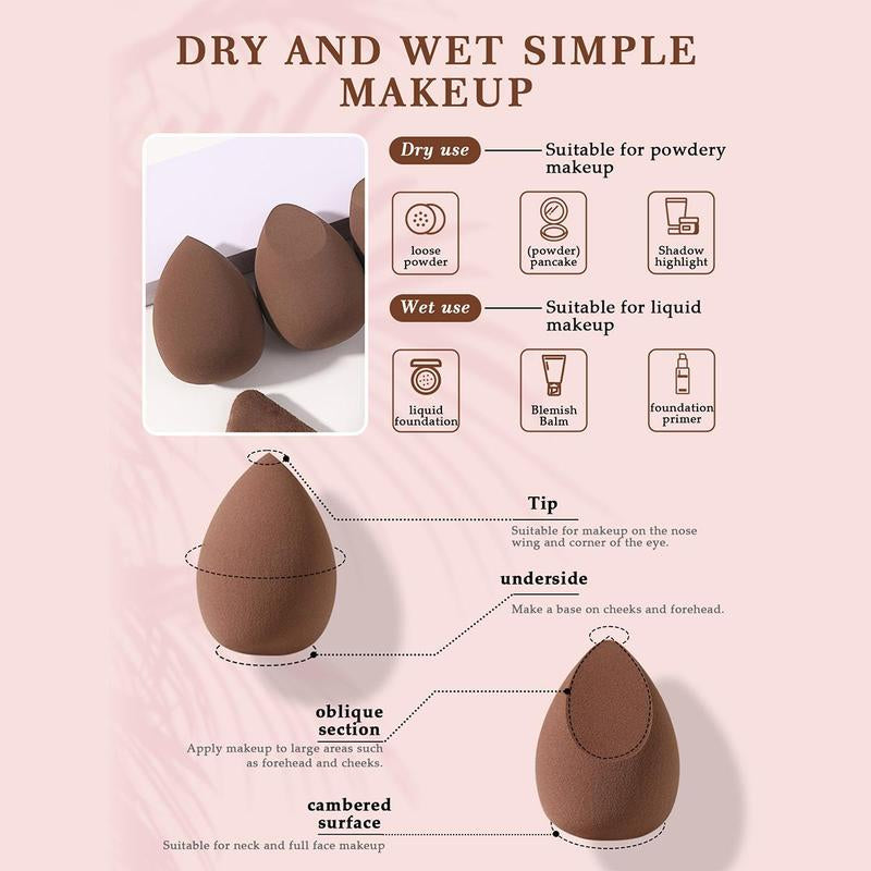 Makeup Tools Set for Women Summer Makeup, 9 Counts/Set Including 6 Beauty Blender & 3 Makeup Powder Puffs, Cosmetics Makeup Tool Soft Cosmetic Accessories for Contouring, Blending, Facial Detailing