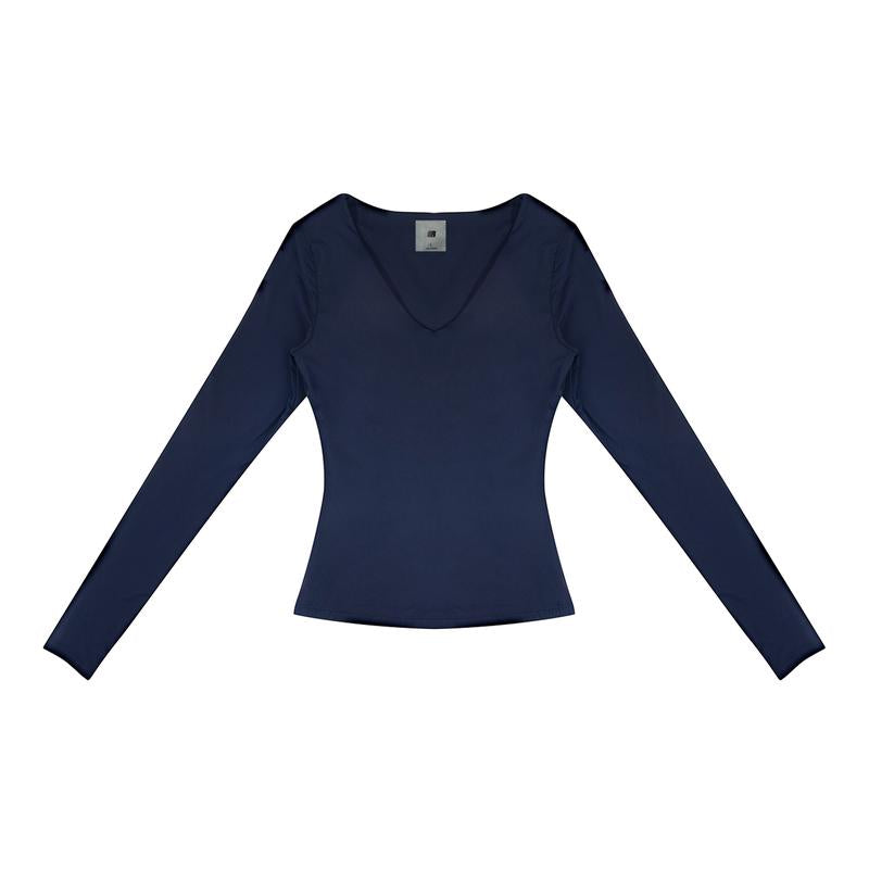 FDR Women'S Solid Color V-Neck Double-Lined Long Sleeve Tee | Lightweight Breathable Stretch | Slim-Fit Layering Essential for Fall Workouts & Everyday Womenswear Top Style Basic