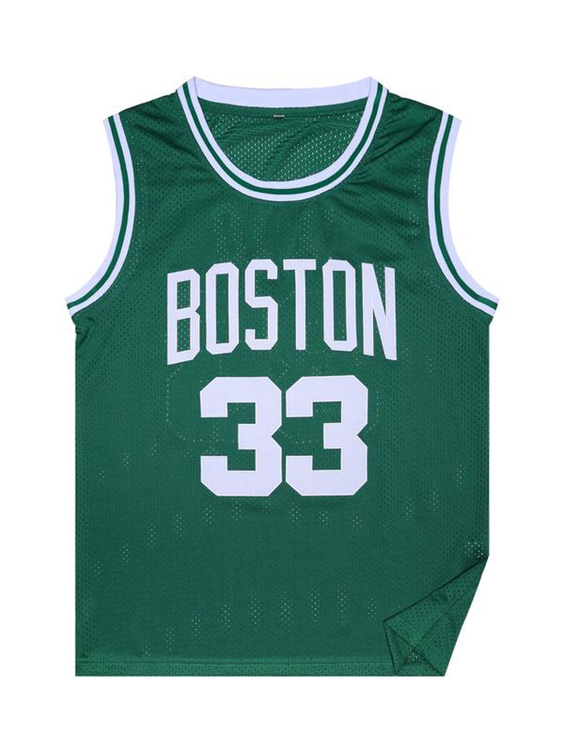 Men'S Boston Basketball Jersey, round Neck, Breathable and Quick-Drying, Retro Jersey, Sleeveless Vest, Casual Sportswear