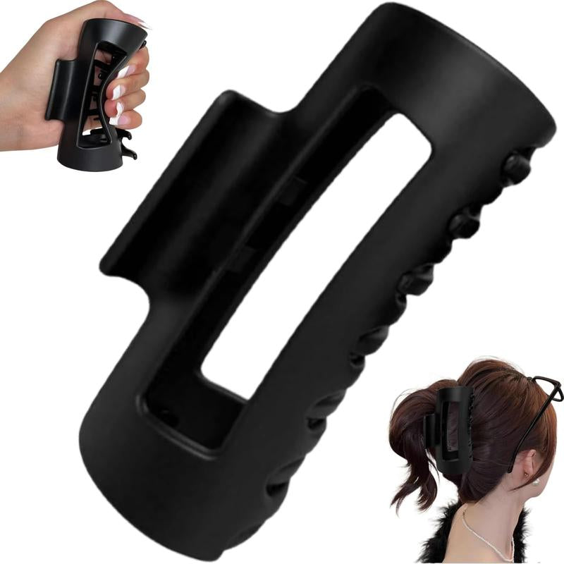 Soft Hair Clips for Women, Bendable Claw Clip, Non-Slip Square Squishy Silicone, Flexible Scalp-Safe Soft Cozy Clip, Unsnappable for Thick or Fine Hair, Strong Hold All-Day Comfort(Black and White)