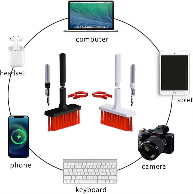 5 in 1 Keyboard Cleaning Brush Kit Keycap Puller Earbuds Cleaner for Airpods Pro 1 2 3 Bluetooth Earphones Case Cleaning Tools