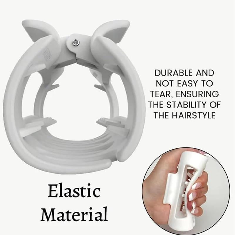 Soft Hair Clips for Women, Bendable Claw Clip, Non-Slip Square Squishy Silicone, Flexible Scalp-Safe Soft Cozy Clip, Unsnappable for Thick or Fine Hair, Strong Hold All-Day Comfort(Black and White)