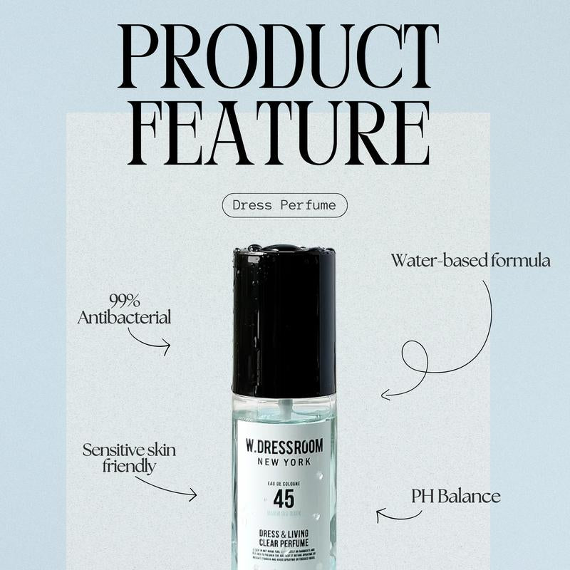 [W.Dressroom] Fresh & Clean Collection (No.45 & 53) - Korean Clean Girl Scent for Clothes, Fabrics, Rooms, Cars, Natural Odor Eliminator, Anti-Bacterial Perfume Mist, Hypoallergenic