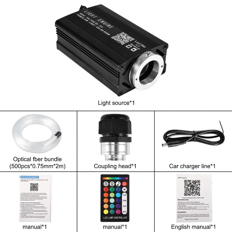 APLOS 500Pcs Fiber Optic Car Star Lights Headliner LED Roof Twinkle Ceiling Light