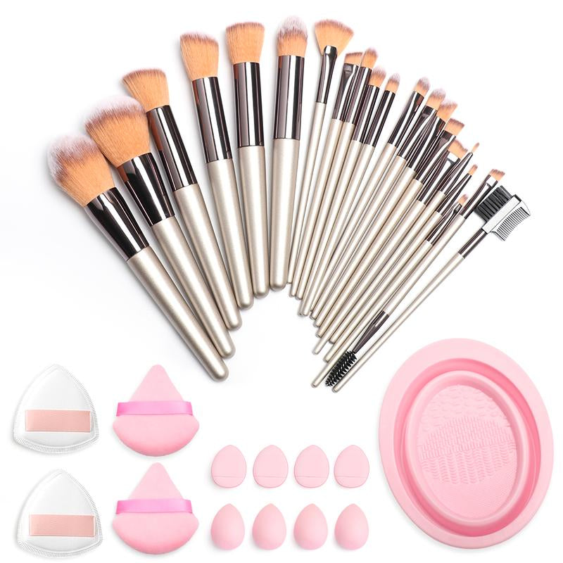 Makeup Brushes 33 Pcs Makeup Kit,Foundation Brush Eyeshadow Brush Make up Brushes Set (Pink, 33 Piece Set Large)