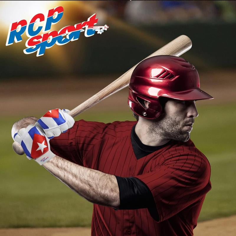 RCP Products Cuban Baseball and Softball Batting Gloves Rip and Tear Resistant Reinforced Crotch Adjustable Sizes Guantes De Bateo